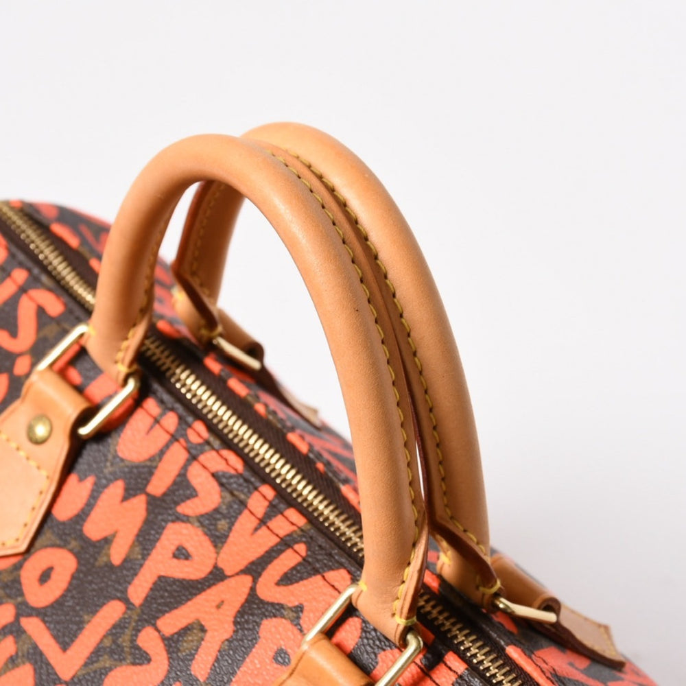 極美品 LOUIS VUITTON ルイヴィトン モノグラム スピーディ30 オランジュ ハンドバッグ M93705 モノグラム グラフティ キャンバス 中古 4a005651