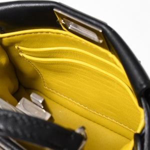 FENDI フェンディ マイクロ ピーカブー 2WAY ハンドバッグ ショルダーバッグ 8M0355 スタッズ ピンク イエロー シルバー金具 美品 中古 4a004883
