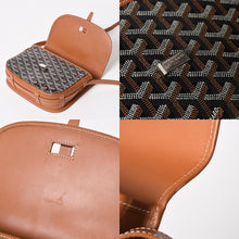 Load image into Gallery viewer, 極美品 GOYARD ゴヤール ベルヴェデーレPM クロスボディバッグ ブラウン PVCコーティングキャンバス レザー シルバー金具 中古 4a005655