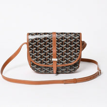 Load image into Gallery viewer, 極美品 GOYARD ゴヤール ベルヴェデーレPM クロスボディバッグ ブラウン PVCコーティングキャンバス レザー シルバー金具 中古 4a005655