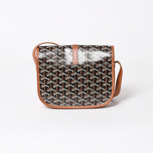 Load image into Gallery viewer, 極美品 GOYARD ゴヤール ベルヴェデーレPM クロスボディバッグ ブラウン PVCコーティングキャンバス レザー シルバー金具 中古 4a005655