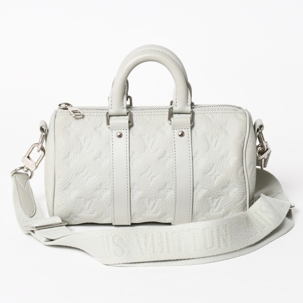 極美品 ルイヴィトン LOUIS VUITTON キーポル・バンドリエール 25 トリヨンモノグラム M23163 ミネラルグレー 中古 4a005630