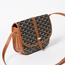 Load image into Gallery viewer, 極美品 GOYARD ゴヤール ベルヴェデーレPM クロスボディバッグ ブラウン PVCコーティングキャンバス レザー シルバー金具 中古 4a005655
