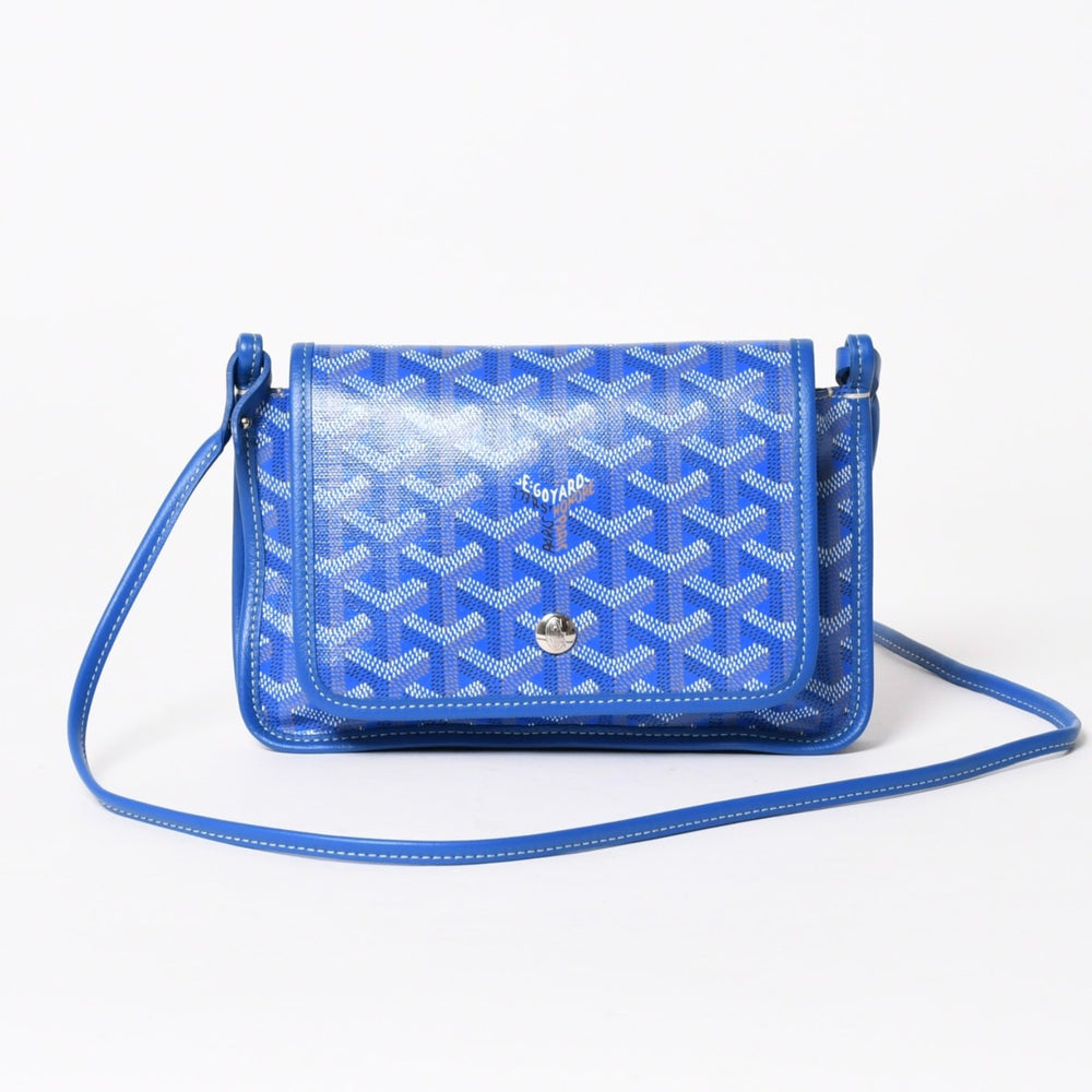 極美品 GOYARD ゴヤール プリュメ ポーチウォレット ショルダーバッグ PLUMETPMLTY10CL10P ブルー シルバー金具 中古 4a005683