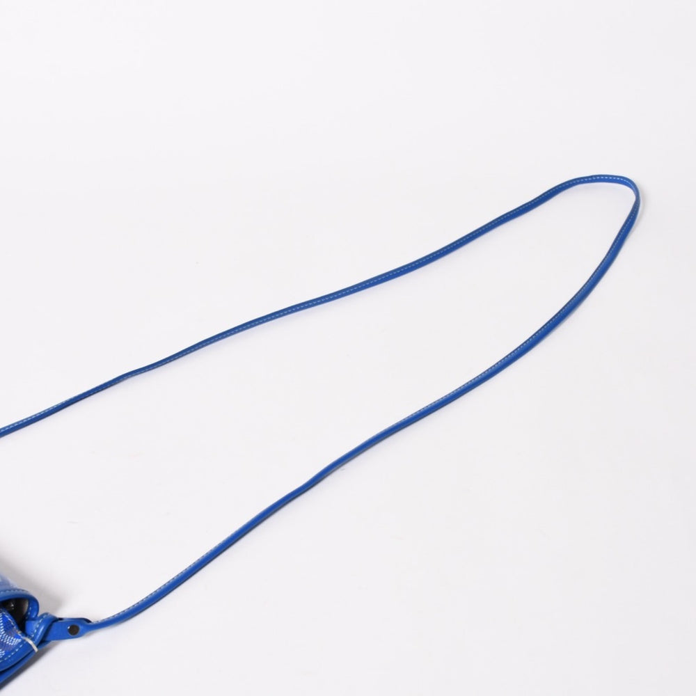 Very Good Condition GOYARD Plume Pouch Wallet Shoulder Bag PLUMETPMLTY10CL10P Blue Silver Hardware Used 4a005683