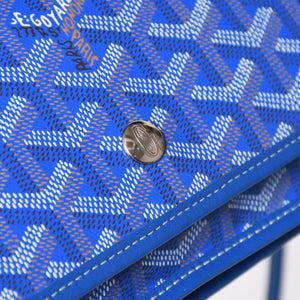極美品 GOYARD ゴヤール プリュメ ポーチウォレット ショルダーバッグ PLUMETPMLTY10CL10P ブルー シルバー金具 中古 4a005683