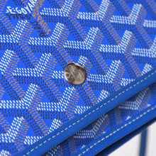 画像をギャラリービューアに読み込む, 極美品 GOYARD ゴヤール プリュメ ポーチウォレット ショルダーバッグ PLUMETPMLTY10CL10P ブルー シルバー金具 中古 4a005683