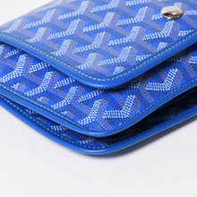 画像をギャラリービューアに読み込む, 極美品 GOYARD ゴヤール プリュメ ポーチウォレット ショルダーバッグ PLUMETPMLTY10CL10P ブルー シルバー金具 中古 4a005683
