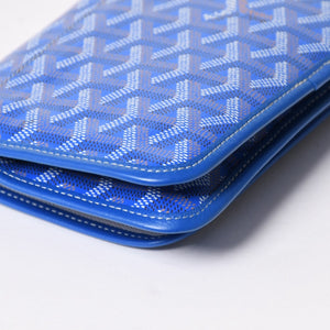 極美品 GOYARD ゴヤール プリュメ ポーチウォレット ショルダーバッグ PLUMETPMLTY10CL10P ブルー シルバー金具 中古 4a005683