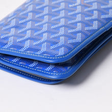 画像をギャラリービューアに読み込む, 極美品 GOYARD ゴヤール プリュメ ポーチウォレット ショルダーバッグ PLUMETPMLTY10CL10P ブルー シルバー金具 中古 4a005683