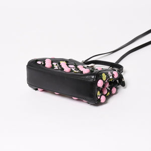 FENDI フェンディ マイクロ ピーカブー 2WAY ハンドバッグ ショルダーバッグ 8M0355 スタッズ ピンク イエロー シルバー金具 美品 中古 4a004883