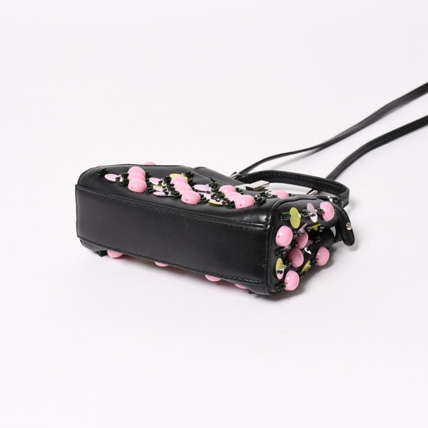 FENDI フェンディ マイクロ ピーカブー 2WAY ハンドバッグ ショルダーバッグ 8M0355 スタッズ ピンク イエロー シルバー金具 美品 中古 4a004883