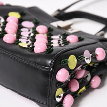 画像をギャラリービューアに読み込む, FENDI フェンディ マイクロ ピーカブー 2WAY ハンドバッグ ショルダーバッグ 8M0355 スタッズ ピンク イエロー シルバー金具 美品 中古 4a004883