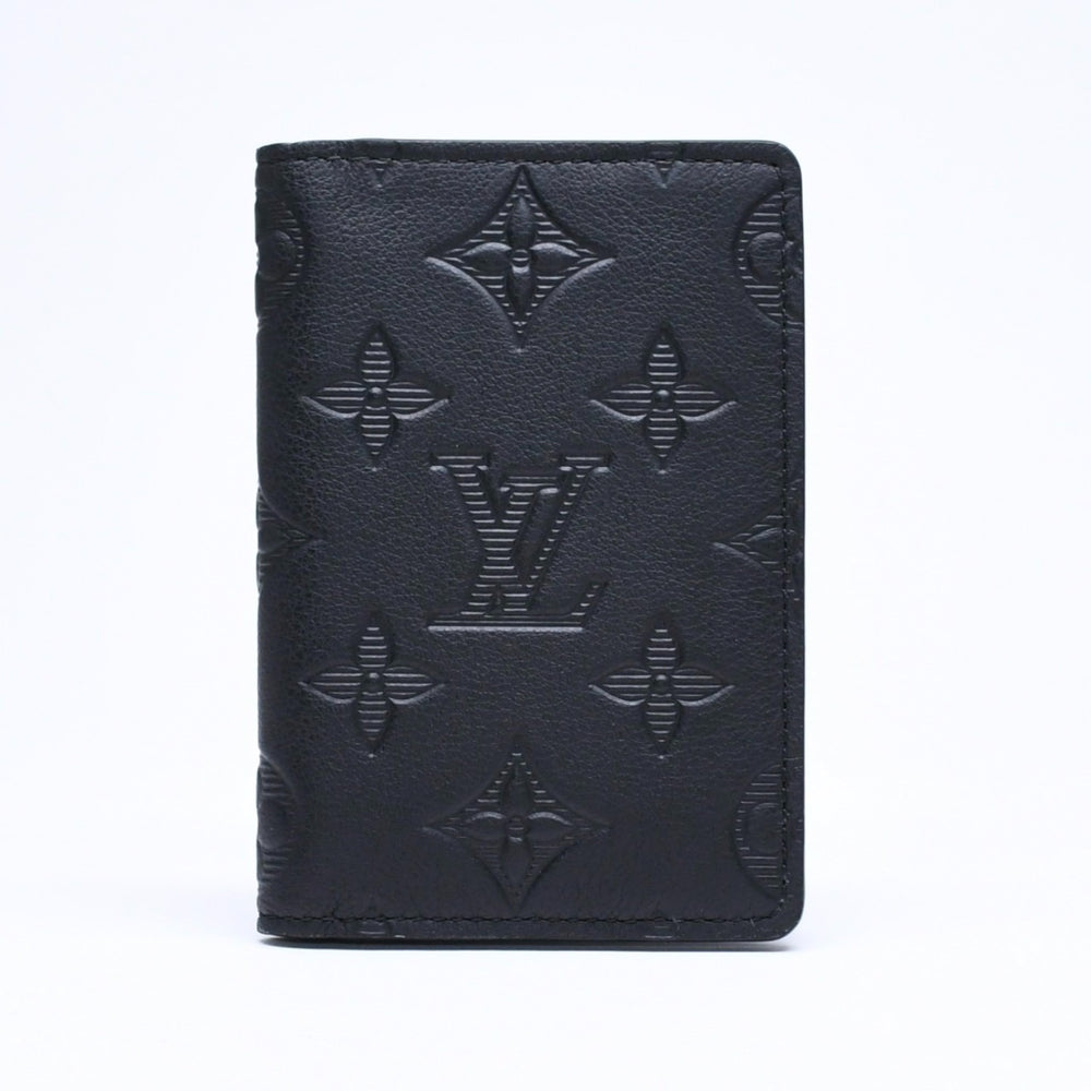 新品同様品 LOUIS VUITTON ルイヴィトン オーガナイザードゥポッシュ カードケース M62899 ブラック レザー 中古 4a005662
