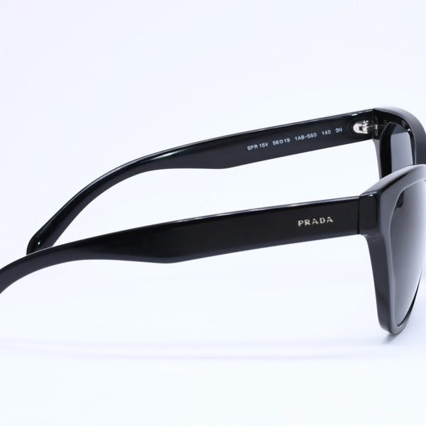 PRADA プラダ サングラス アイウェア キャットアイサングラス SPR 15V サイズ56◻︎19 ブラック シルバーロゴ 美品 中古 4a005168