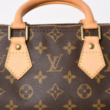Load image into Gallery viewer, 新品同様品 LOUIS VUITTON ルイヴィトン スピーディ25 ハンドバック M41528 モノグラム PVC ヌメ革 レザー ブラウン ゴールド金具 中古 4a005663