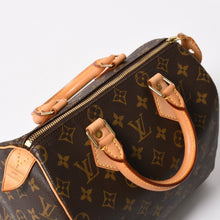 Load image into Gallery viewer, 新品同様品 LOUIS VUITTON ルイヴィトン スピーディ25 ハンドバック M41528 モノグラム PVC ヌメ革 レザー ブラウン ゴールド金具 中古 4a005663