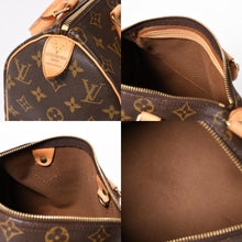 Load image into Gallery viewer, 新品同様品 LOUIS VUITTON ルイヴィトン スピーディ25 ハンドバック M41528 モノグラム PVC ヌメ革 レザー ブラウン ゴールド金具 中古 4a005663
