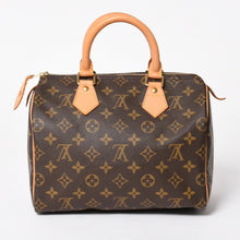 Load image into Gallery viewer, 新品同様品 LOUIS VUITTON ルイヴィトン スピーディ25 ハンドバック M41528 モノグラム PVC ヌメ革 レザー ブラウン ゴールド金具 中古 4a005663