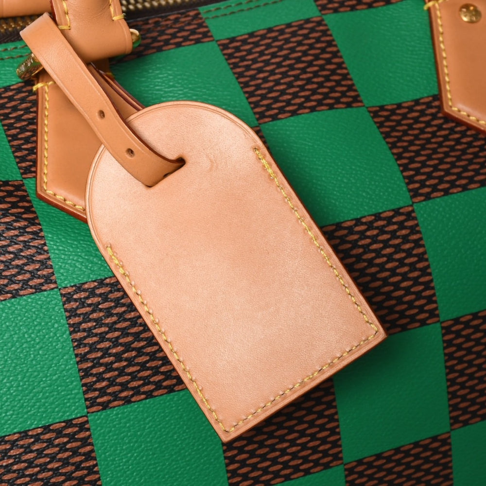 極美品 LOUIS VUITTON ルイヴィトン スピーディ バンドリエール40 ハンドバッグ N40579 ダミエ ポップ グリーン 中古 4a005681