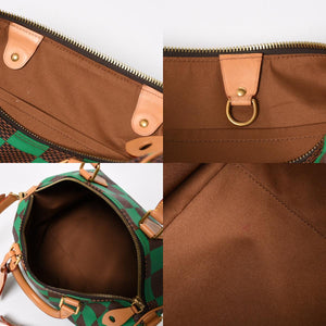 極美品 LOUIS VUITTON ルイヴィトン スピーディ バンドリエール40 ハンドバッグ N40579 ダミエ ポップ グリーン 中古 4a005681