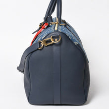 画像をギャラリービューアに読み込む, 極美品 LOUIS VUITTON ルイヴィトン × NIGO キーポル バンドリエール50 M45975 ボストンバッグ モノグラムデニム レザー ネイビー ゴールド金具 中古 4a005642