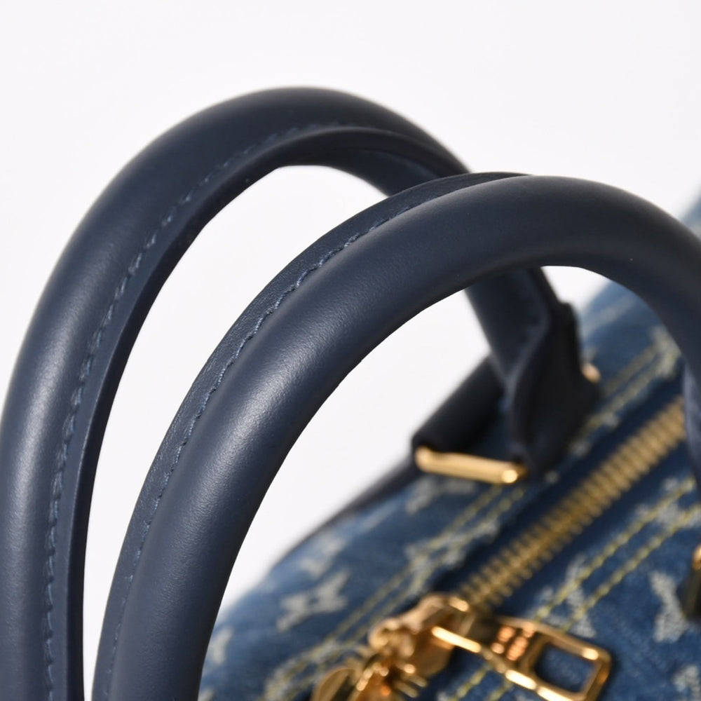 極美品 LOUIS VUITTON ルイヴィトン × NIGO キーポル バンドリエール50 M45975 ボストンバッグ モノグラムデニム レザー ネイビー ゴールド金具 中古 4a005642