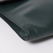 将图片加载到图库查看器，PRADA プラダ クラッチバッグ スタッズ ラインストーン サフィアーノレザー トライアングルロゴ ダークグリーン 美品 中古 4a005637