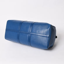 将图片加载到图库查看器，LOUIS VUITTON ルイヴィトン ボストンバッグ エピ M42965 キーポル50 ブルー レザー PVC ゴールド金具 美品 中古 4a005775