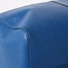 将图片加载到图库查看器，LOUIS VUITTON ルイヴィトン ボストンバッグ エピ M42965 キーポル50 ブルー レザー PVC ゴールド金具 美品 中古 4a005775