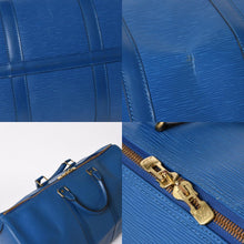 将图片加载到图库查看器，LOUIS VUITTON ルイヴィトン ボストンバッグ エピ M42965 キーポル50 ブルー レザー PVC ゴールド金具 美品 中古 4a005775