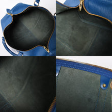 将图片加载到图库查看器，LOUIS VUITTON ルイヴィトン ボストンバッグ エピ M42965 キーポル50 ブルー レザー PVC ゴールド金具 美品 中古 4a005775