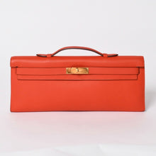 Load the image into the gallery viewer. Like new HERMES KELLY CUT Kelly cut handbag Vaux Swift Capucines Silver hardware T stamp Used 4a005774