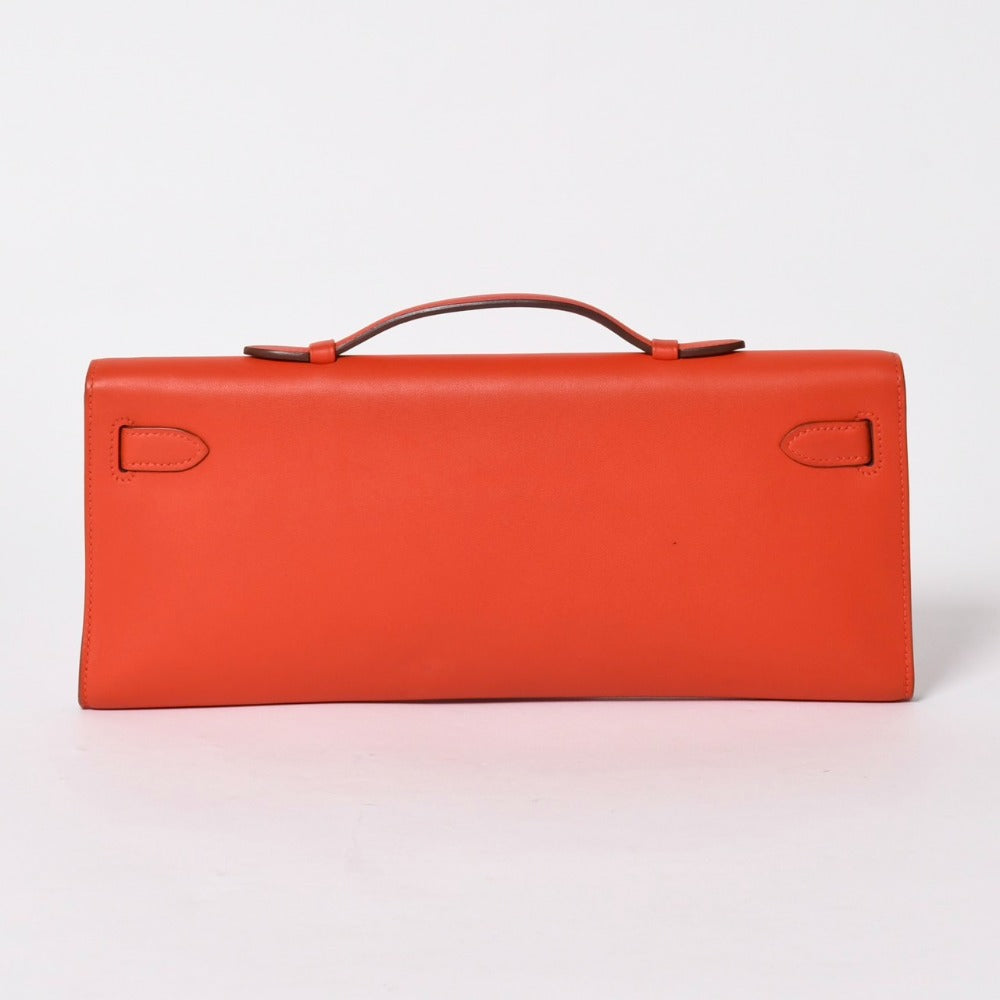 Like new HERMES KELLY CUT Kelly cut handbag Vaux Swift Capucines Silver hardware T stamp Used 4a005774