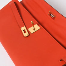 Load the image into the gallery viewer. Like new HERMES KELLY CUT Kelly cut handbag Vaux Swift Capucines Silver hardware T stamp Used 4a005774