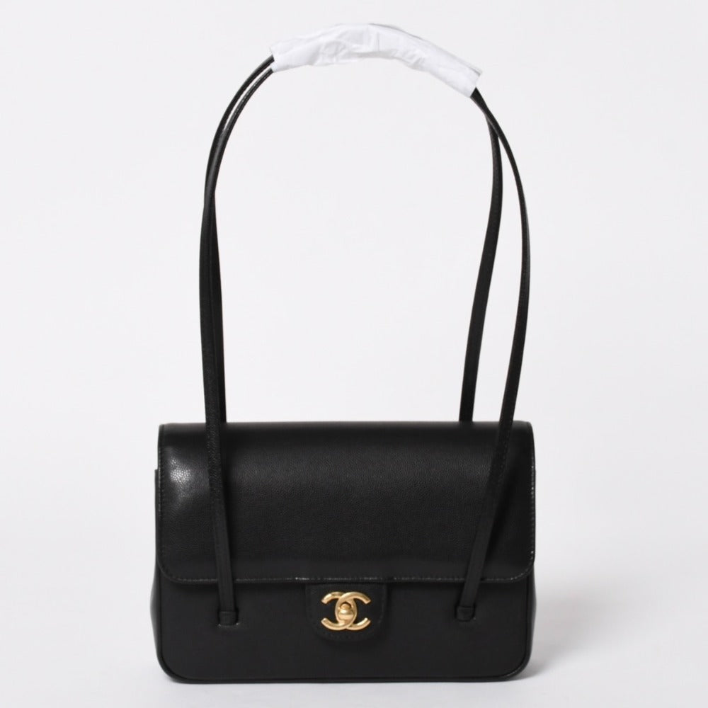 新品未使用 CHANEL シャネル スモール フラップバッグ ワンショルダーバッグ AS6130 ランダム番台 ココマーク キャビアスキン ブラック 中古 4a005870