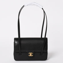 Load the image into the gallery viewer. New and unused CHANEL Small Flap Bag One Shoulder Bag AS6130 Random Number Coco Mark Caviar Skin Black Used 4a005870