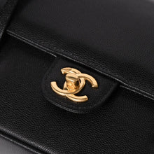 Load the image into the gallery viewer. New and unused CHANEL Small Flap Bag One Shoulder Bag AS6130 Random Number Coco Mark Caviar Skin Black Used 4a005870