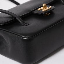 Load the image into the gallery viewer. New and unused CHANEL Small Flap Bag One Shoulder Bag AS6130 Random Number Coco Mark Caviar Skin Black Used 4a005870