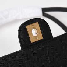 Load the image into the gallery viewer. New and unused CHANEL Small Flap Bag One Shoulder Bag AS6130 Random Number Coco Mark Caviar Skin Black Used 4a005870