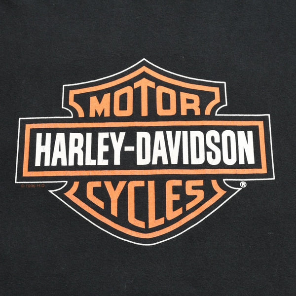 HARLEY DAVIDSON ハーレーダヴィッドソン 90's 半袖Tシャツ サイズXL ブラック コットン 1996年製 古着 美品 中古 4a005849