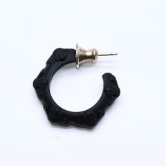 新品未使用品 CHROME HEARTS クロムハーツ ラバー RUBBER HOOP CROSS SML クロスバンドフープシリコンピアス 重量0.69 ブラック 中古 4a005749