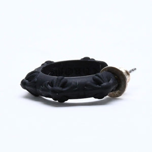 新品未使用品 CHROME HEARTS クロムハーツ ラバー RUBBER HOOP CROSS SML クロスバンドフープシリコンピアス 重量0.69 ブラック 中古 4a005749
