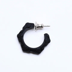新品未使用品 CHROME HEARTS クロムハーツ ラバー RUBBER HOOP CROSS SML クロスバンドフープシリコンピアス 重量0.71 ブラック 中古 4a005751