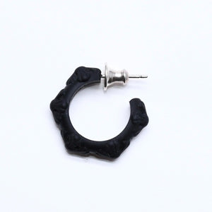新品未使用品 CHROME HEARTS クロムハーツ ラバー RUBBER HOOP CROSS SML クロスバンドフープシリコンピアス 重量0.71 ブラック 中古 4a005751