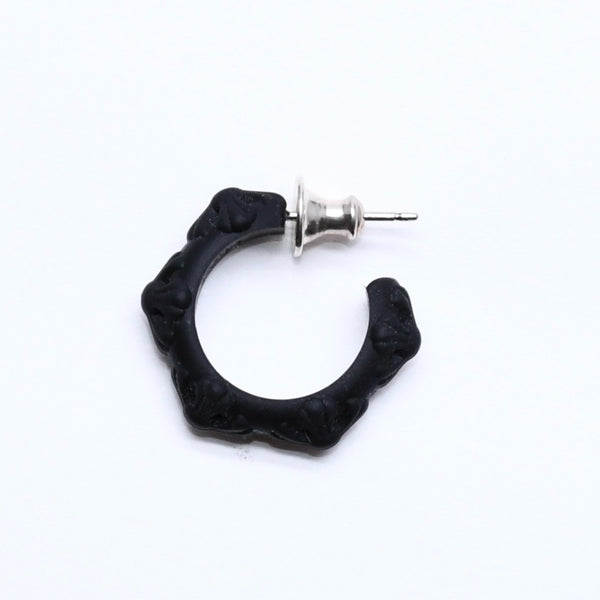新品未使用品 CHROME HEARTS クロムハーツ ラバー RUBBER HOOP CROSS SML クロスバンドフープシリコンピアス 重量0.71 ブラック 中古 4a005751