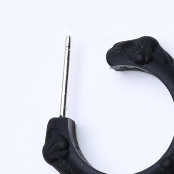 新品未使用品 CHROME HEARTS クロムハーツ ラバー RUBBER HOOP CROSS SML クロスバンドフープシリコンピアス 重量0.71 ブラック 中古 4a005751