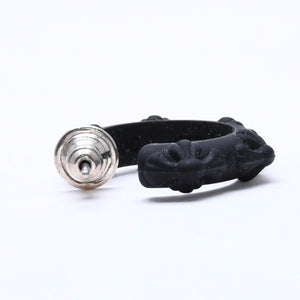 新品未使用品 CHROME HEARTS クロムハーツ ラバー RUBBER HOOP CROSS SML クロスバンドフープシリコンピアス 重量0.71 ブラック 中古 4a005748