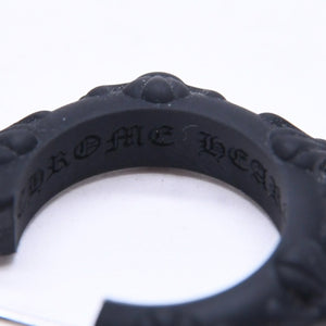新品未使用品 CHROME HEARTS クロムハーツ ラバー RUBBER HOOP CROSS SML クロスバンドフープシリコンピアス 重量0.71 ブラック 中古 4a005748
