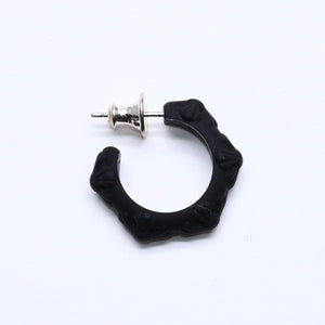 新品未使用品 CHROME HEARTS クロムハーツ ラバー RUBBER HOOP CROSS SML クロスバンドフープシリコンピアス 重量0.71 ブラック 中古 4a005750